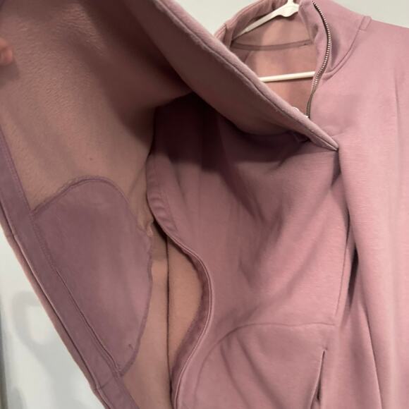 Athleta Cozy Karma Asym Pullover Sweatshirt w/ Zipper Upper Size XS Mauve - Picture 6 of 11